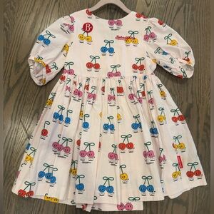 Bebe de pino Girls Cherry Print Cotton Dress - Multicolor 120 or 6